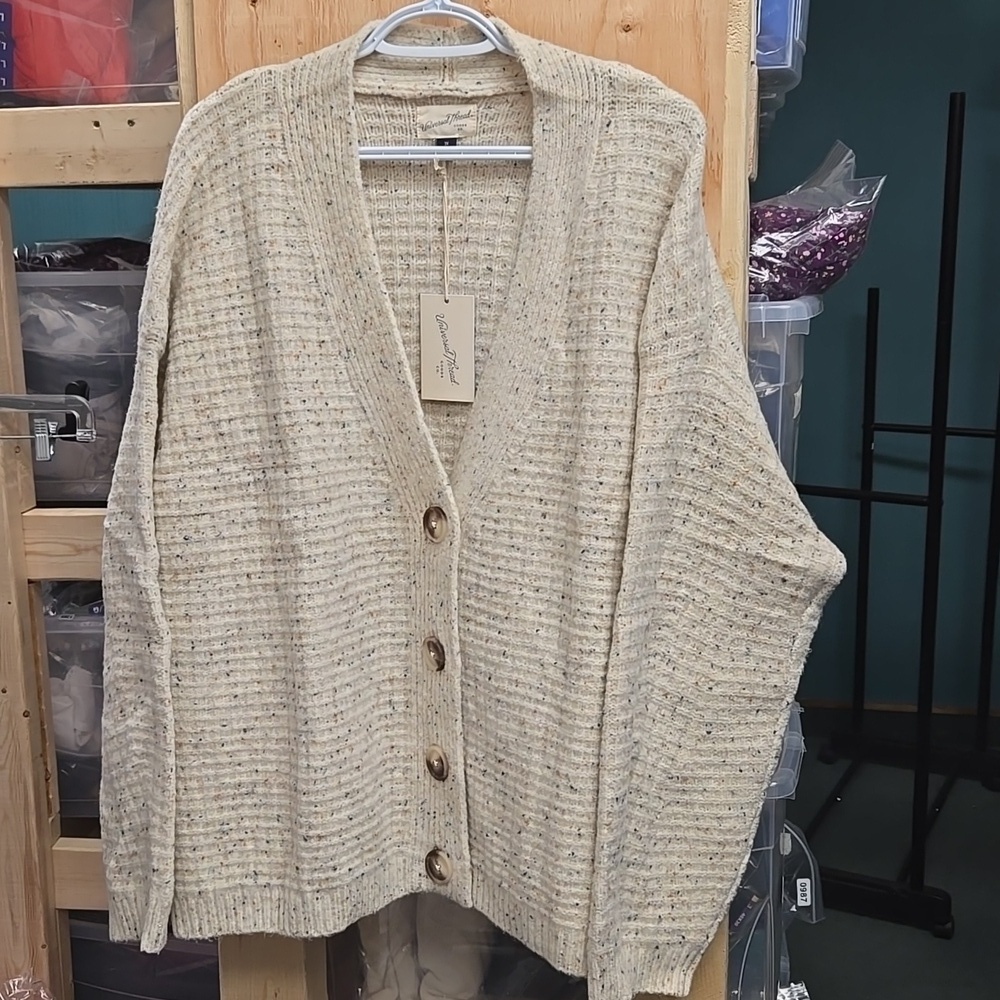 Universal Threads Size 3XL Off-White Speckled Knit Slouchy Cardigan